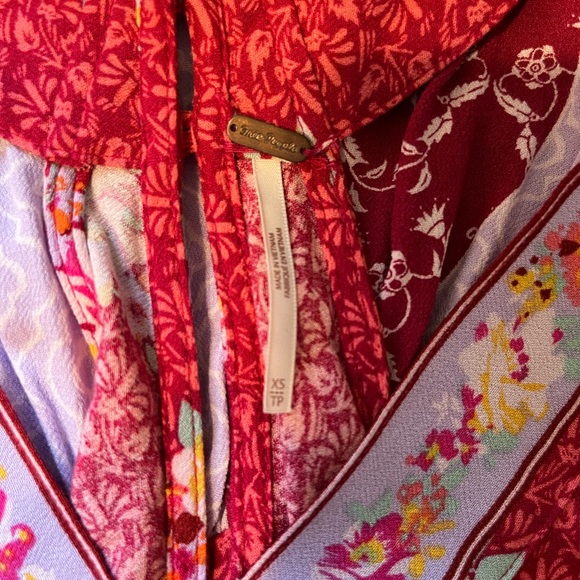 Free People Red Floral halter type top - Picture 3 of 4